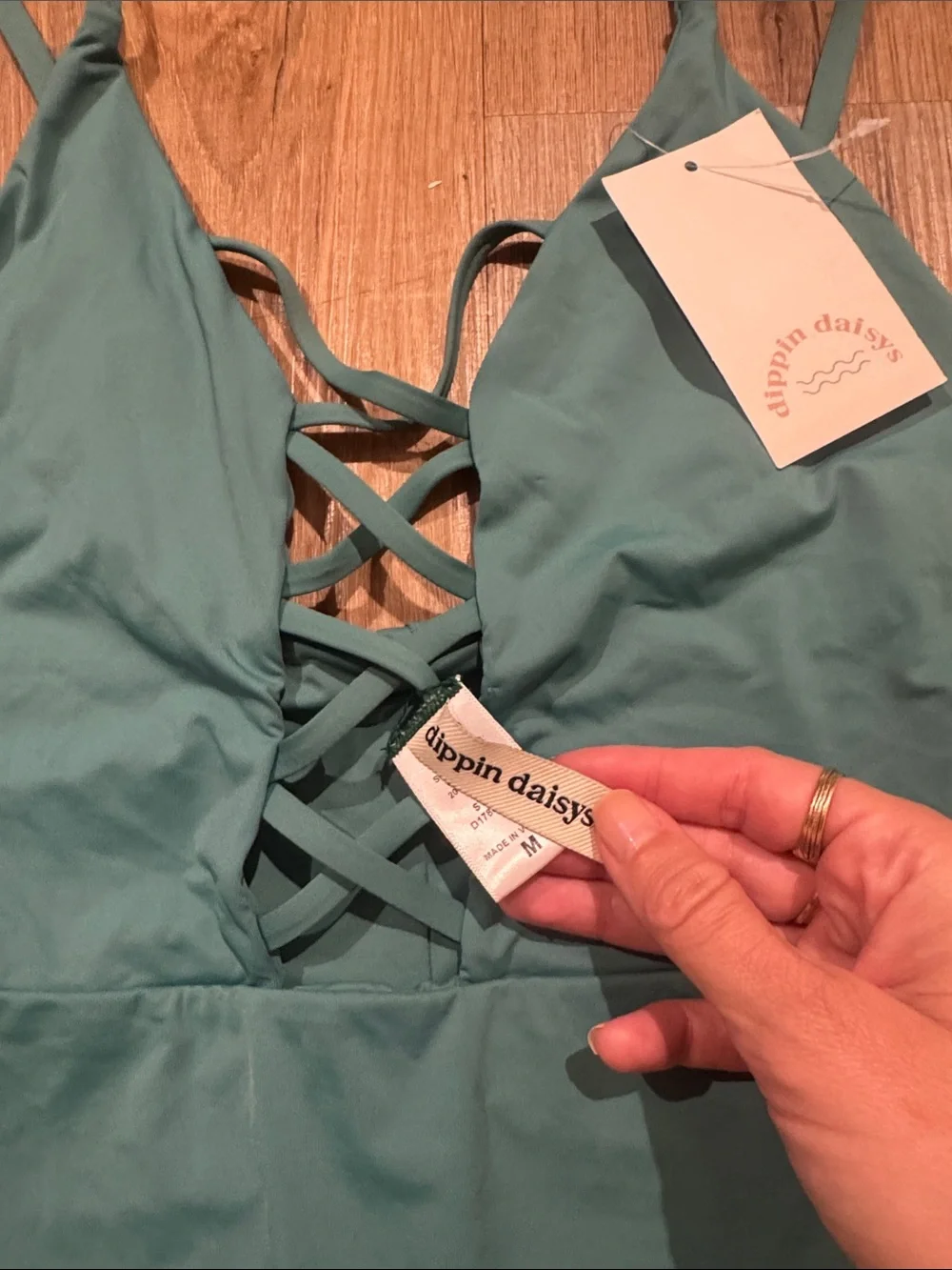 Dippin daisys bliss one piece envy teal blue medium NWT